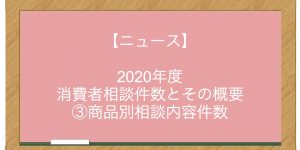 【ニュース】2020年度 消費者相談件数とその概要 ③商品別相談内容件数