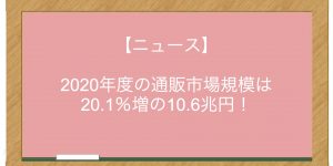 【ニュース】2020年度の通販市場規模は20.1％増の10.6兆円！