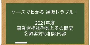 2021年度 事業者相談件数とその概要 ②顧客対応相談内容