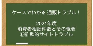 2021年度 消費者相談件数とその概要 ⑥詐欺的サイトトラブル