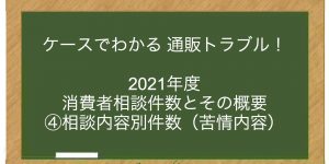 2021年度 消費者相談件数とその概要 ④相談内容別件数（苦情内容）