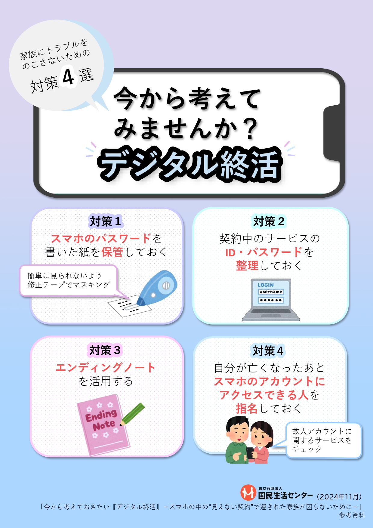 今から考えておきたい「デジタル終活」－スマホの中の“見えない契約”で遺された家族が困らないために－